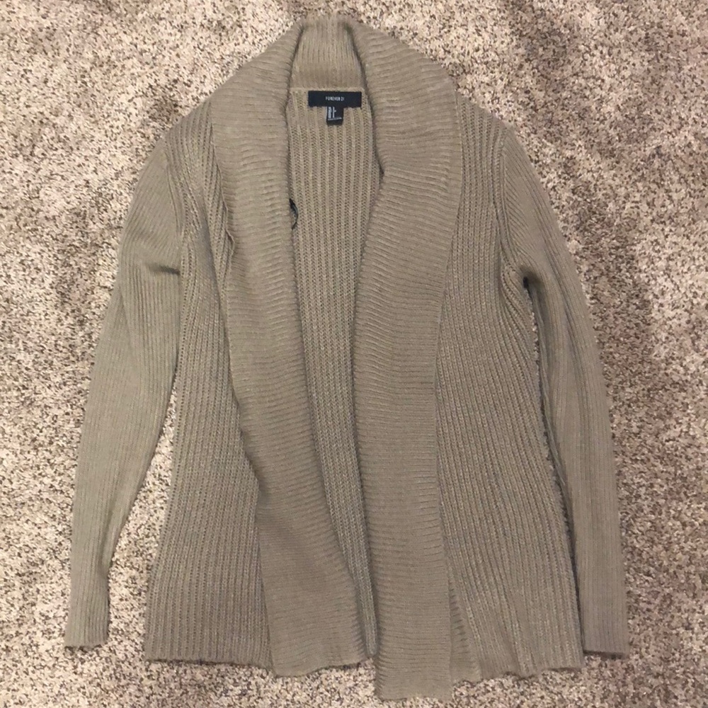 Taupe woven cardigan from Forever 21
